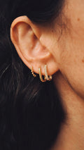Taşlı Basic Küpe - 14k Gold